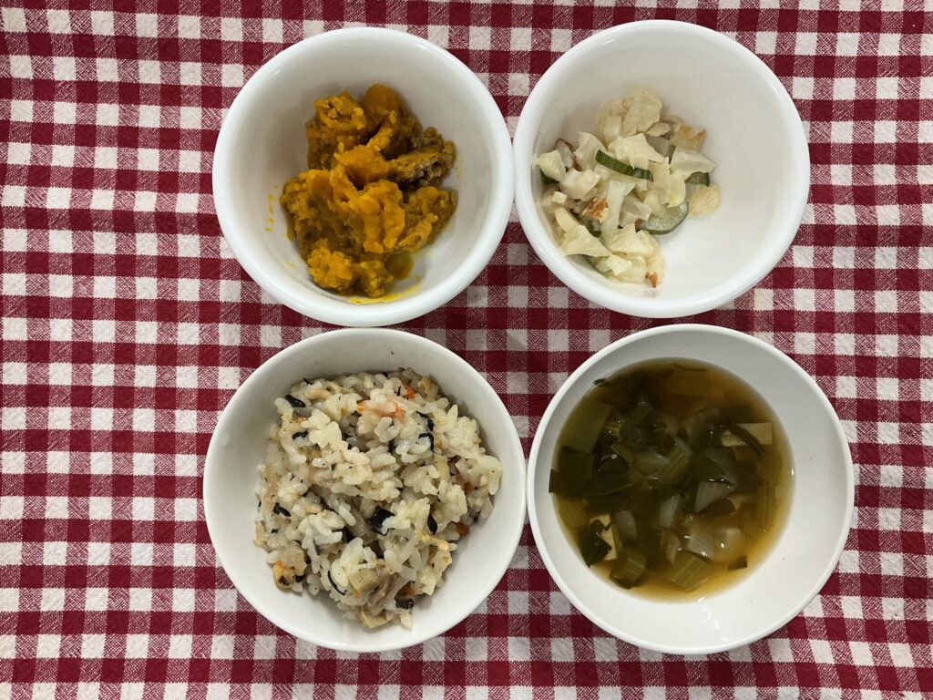 炊き込みご飯/マカロニきなこ